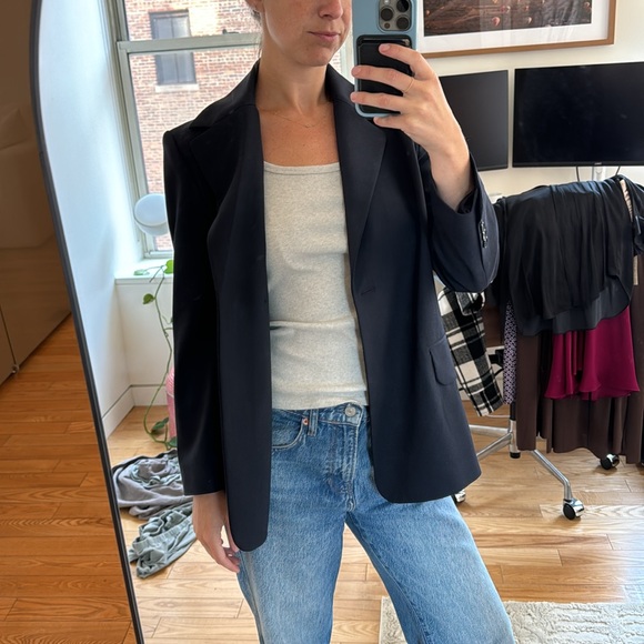 Oversized navy Maje blazer size 34 - Picture 4 of 6